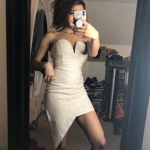 Cream Charlotte Russe dress with sparkles